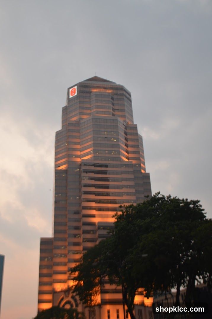 Tall Building with Orange Lighting