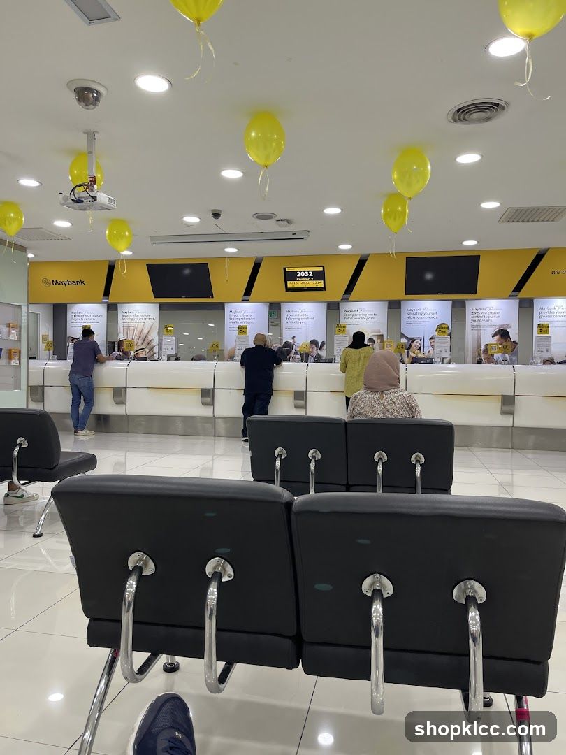 Maybank Interior with Yellow Balloons