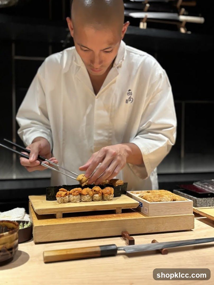 Chef preparing sushi
