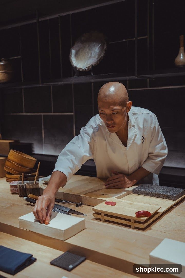 Chef preparing sushi