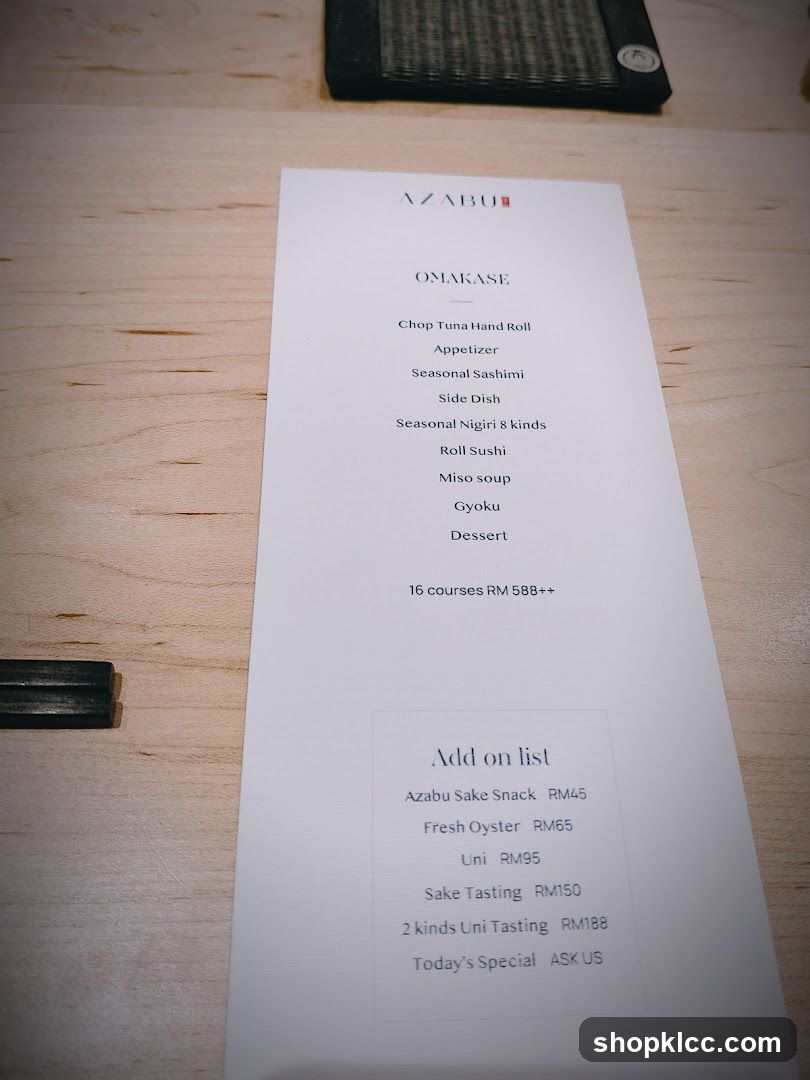 Omakase Menu