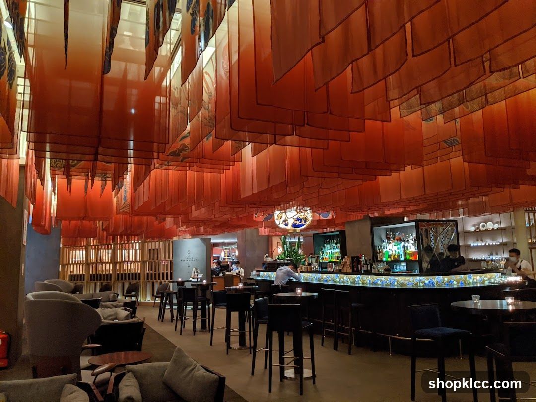 Bar Interior with Hanging Decorations