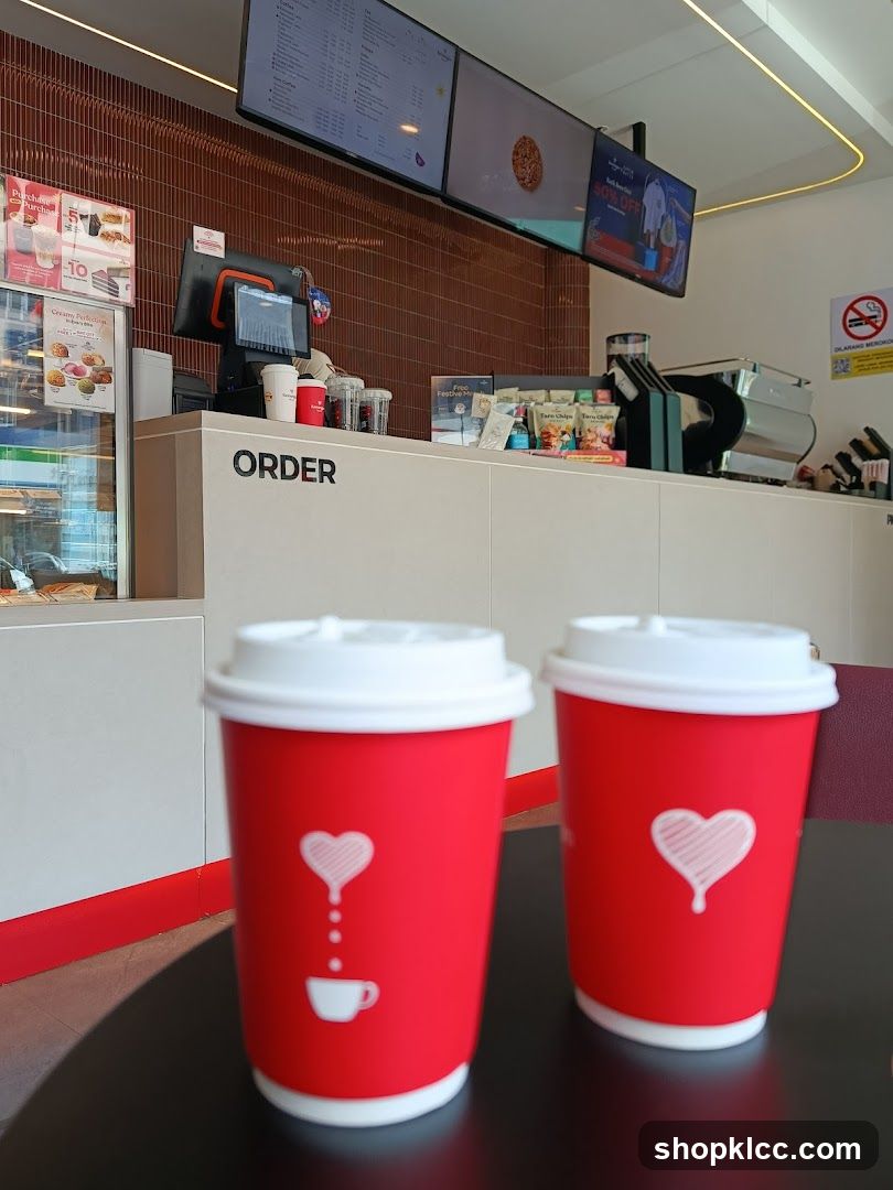 Coffee Shop Counter with Drinks