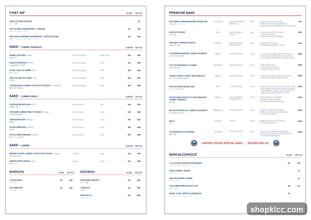 DRINKS MENU