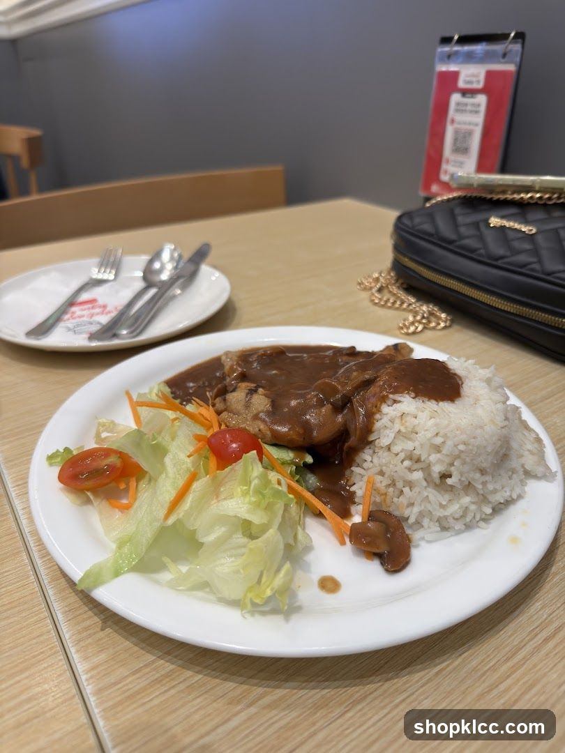 Chicken Chop with Rice and Salad