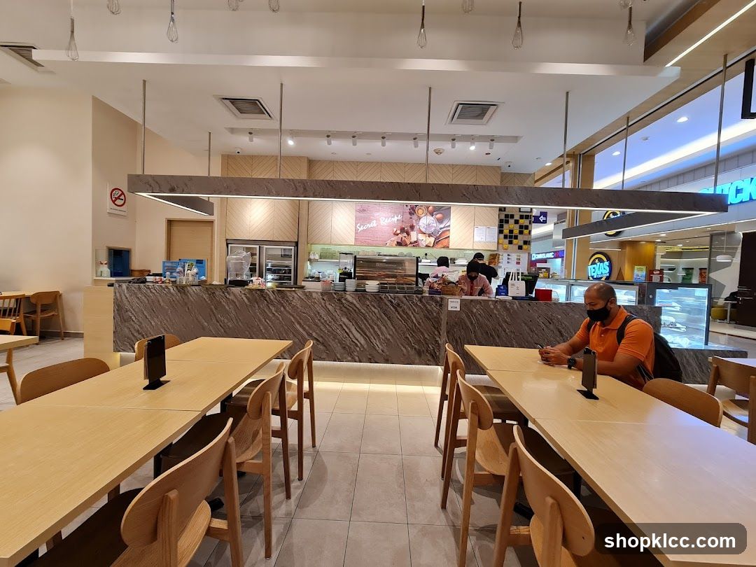 Cafe Interior with Seating and Counter