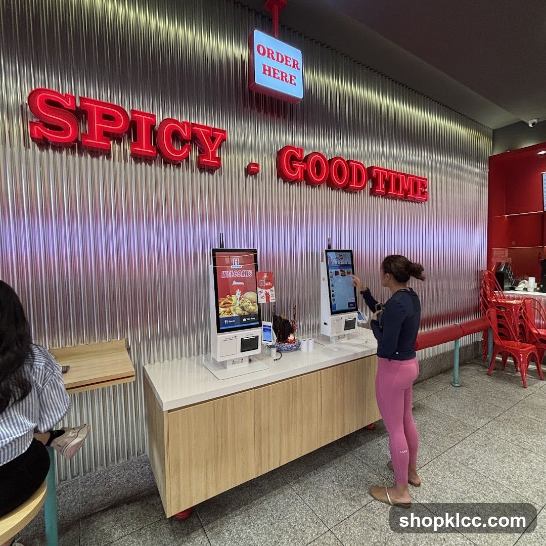 Self-order kiosks at a restaurant