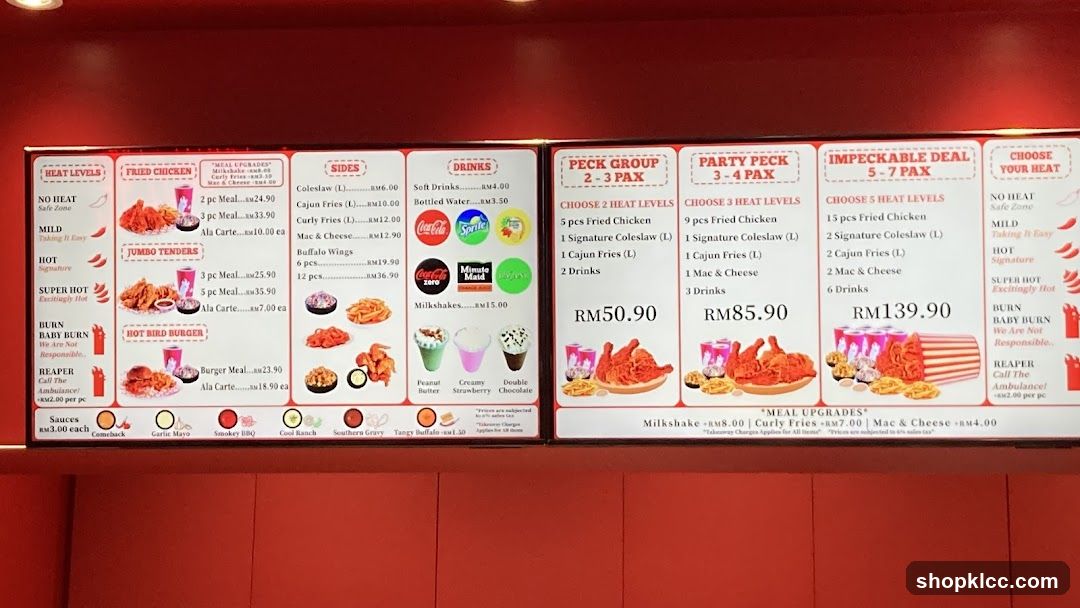Fried Chicken Menu