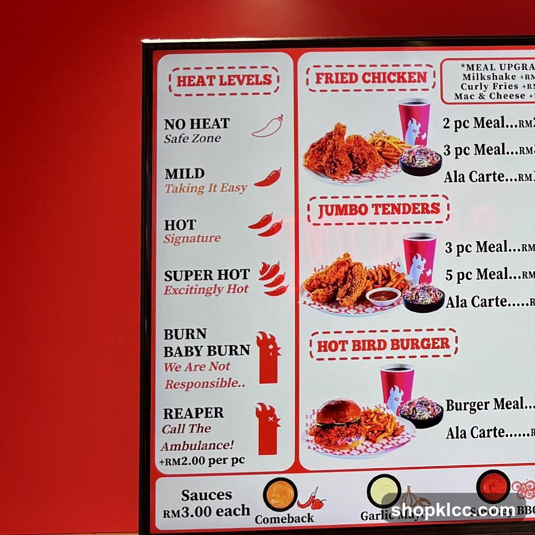 Fried Chicken Menu