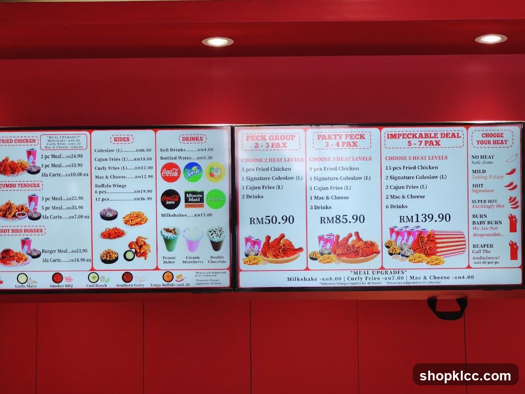 Fried Chicken Menu