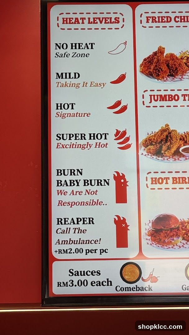 Fried Chicken Heat Levels