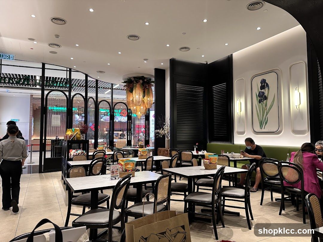 Restaurant Interior with Seating and Artwork
