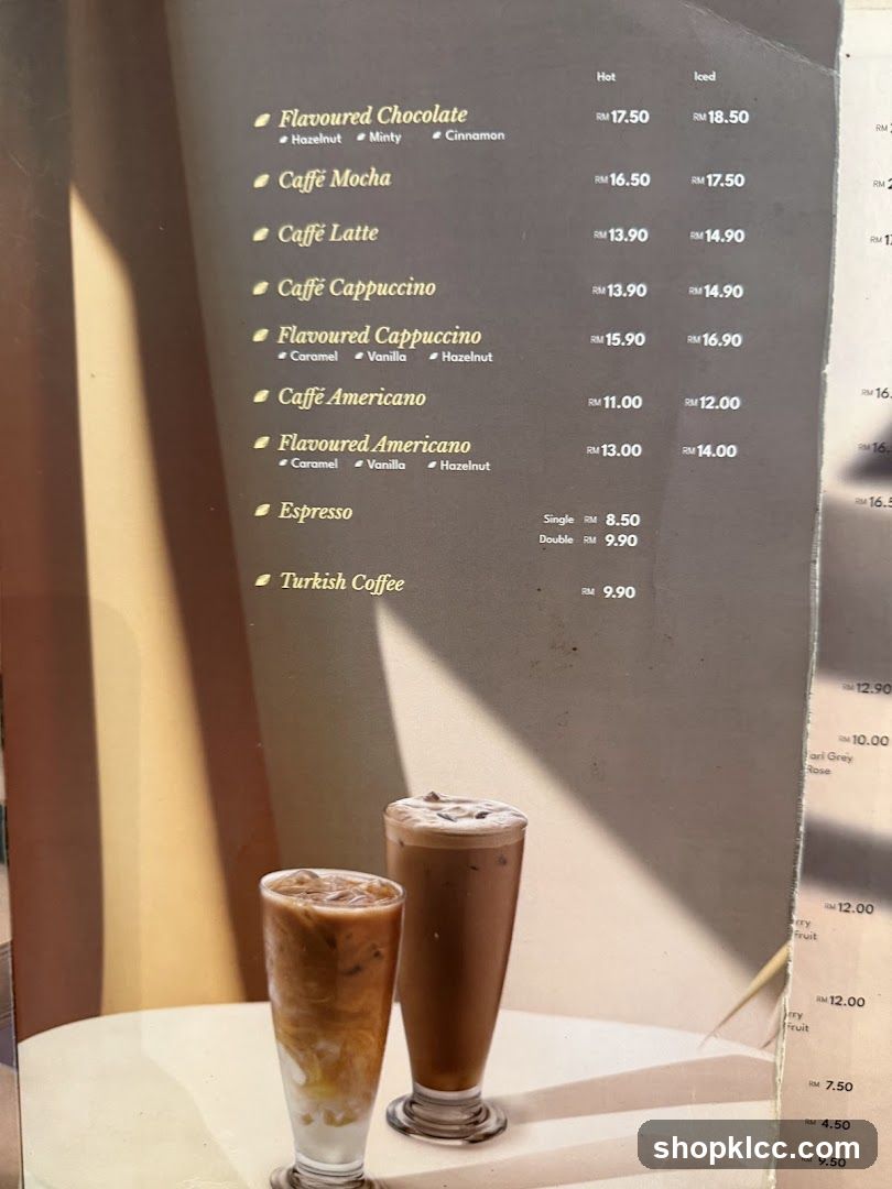 Coffee Menu