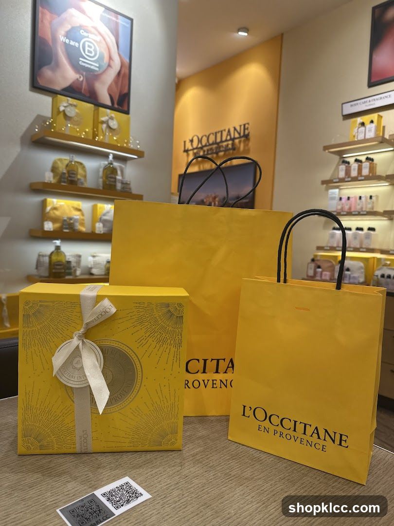 L'Occitane Gift Box and Shopping Bags