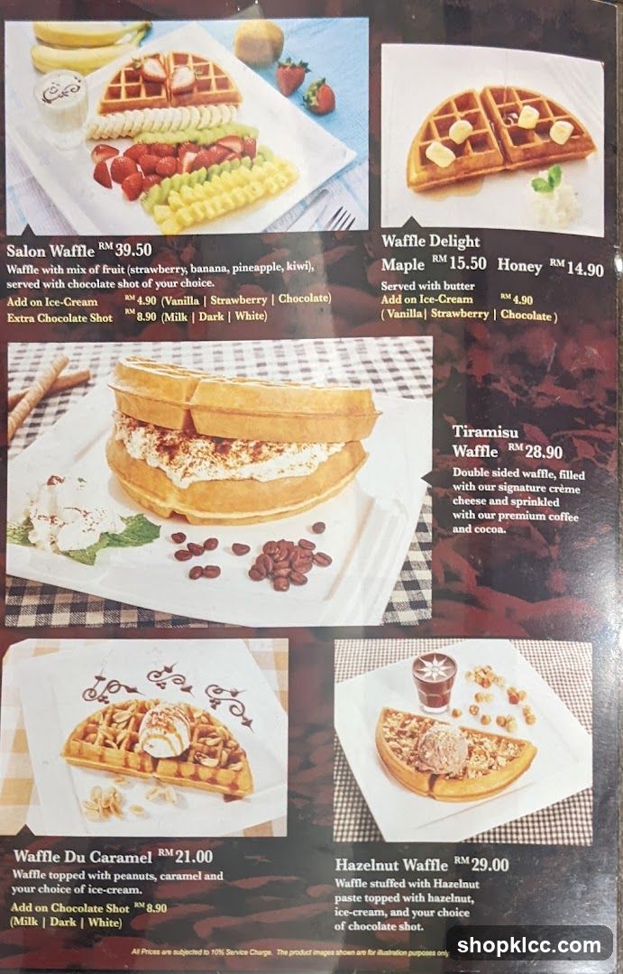Waffle Menu
