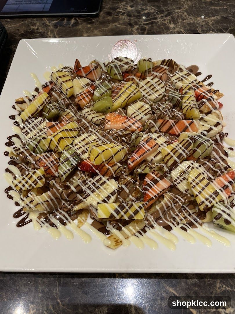 Waffle with Fruit and Chocolate