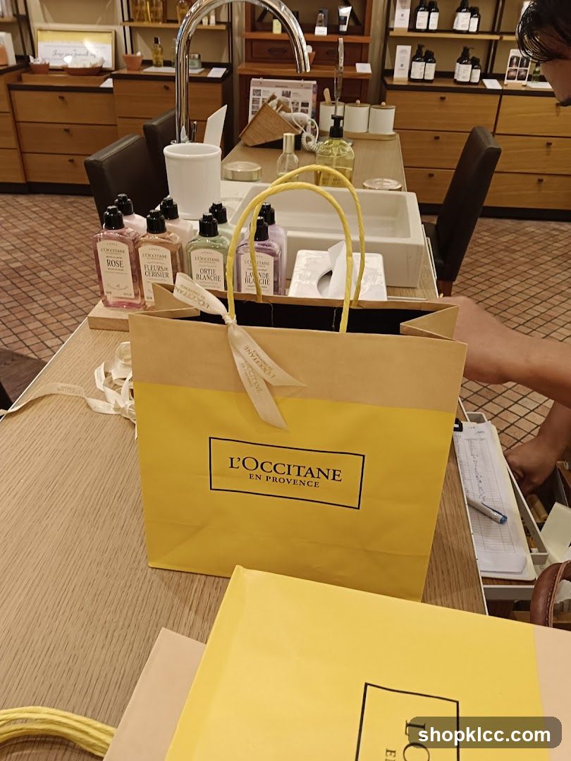 L'Occitane Shopping Bag and Products