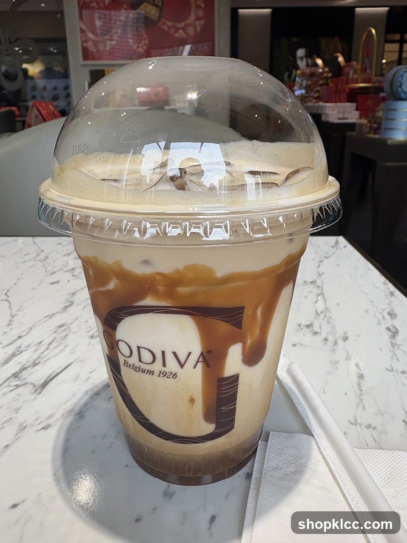 Iced Coffee Drink with Caramel Drizzle