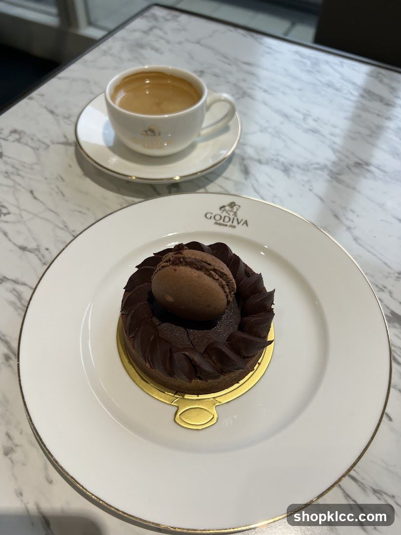 Godiva Chocolate Tart and Coffee