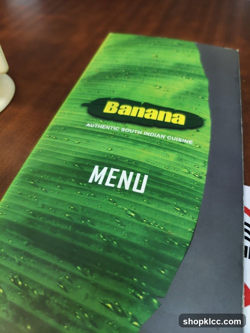 Banana Authentic South Indian Cuisine Menu