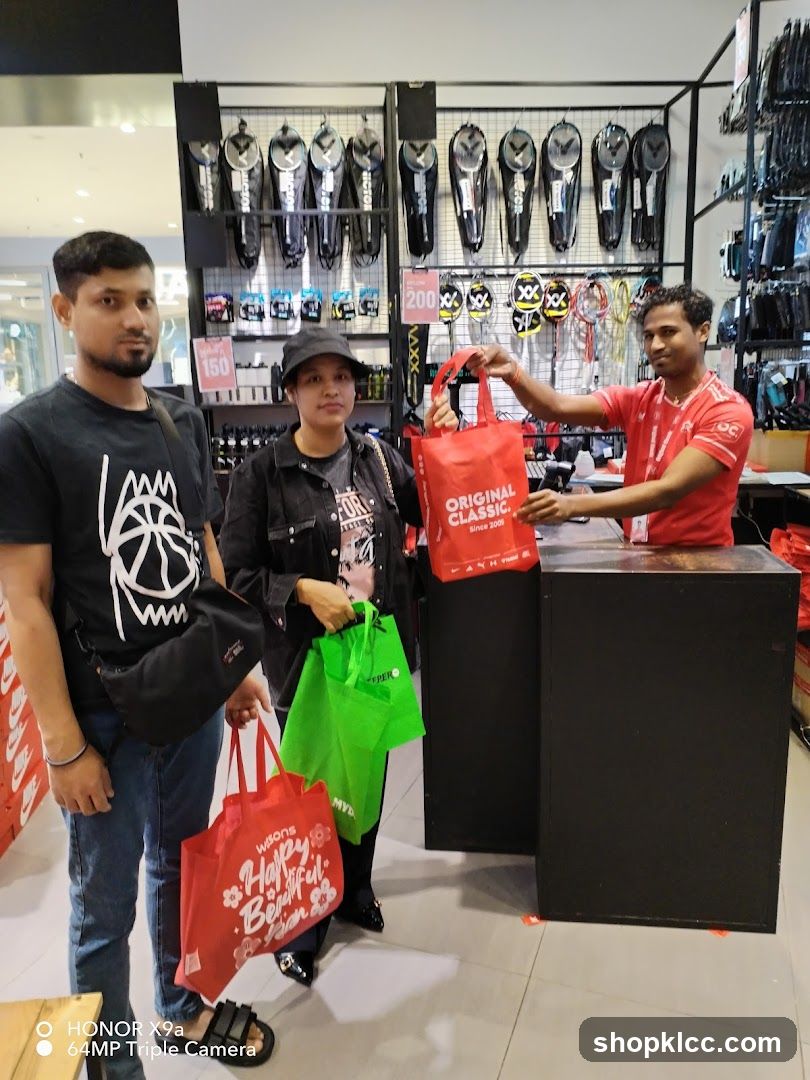 Customers with shopping bags