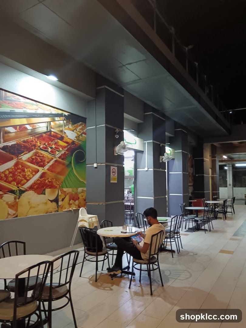 Restaurant Interior with Seated Patron