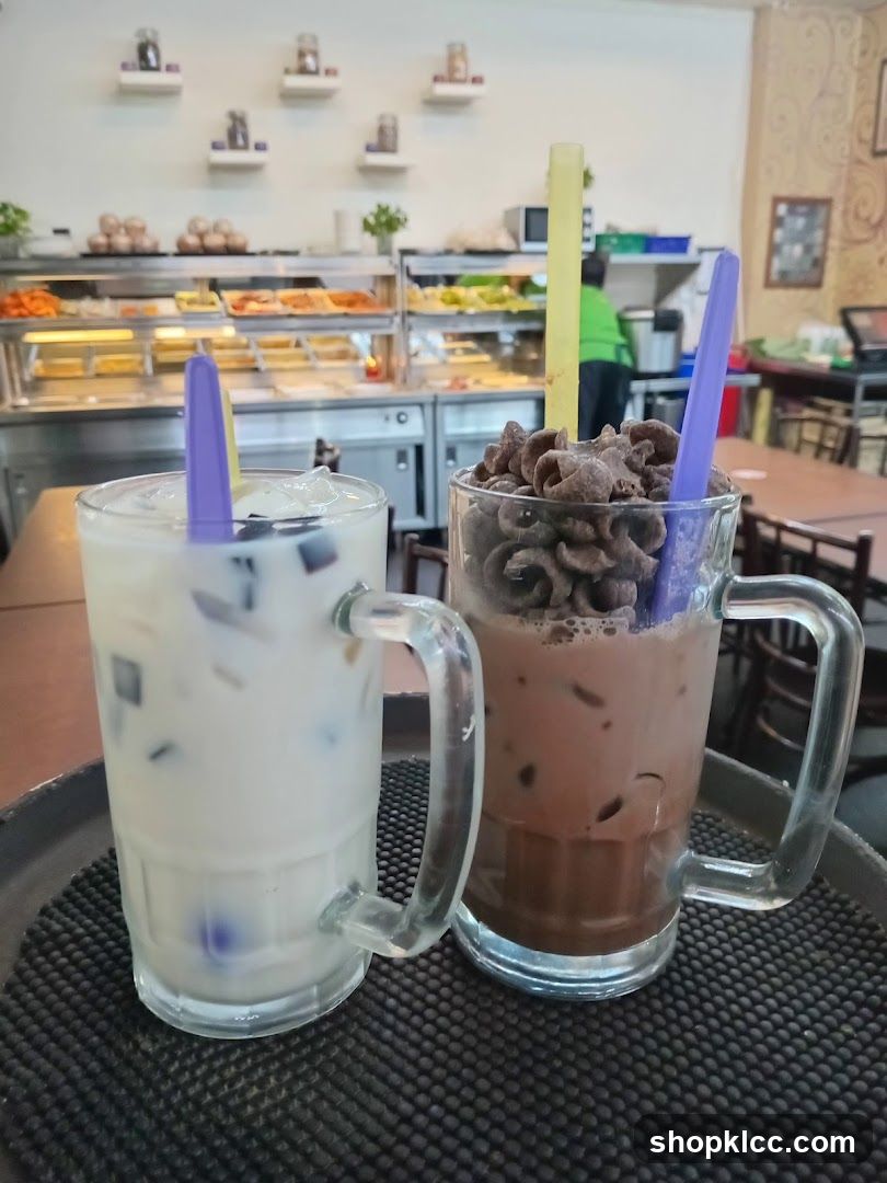 Two drinks on a tray