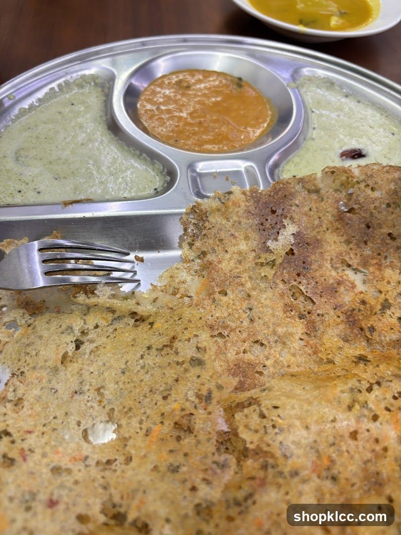 Dosa with Chutneys and Sambar