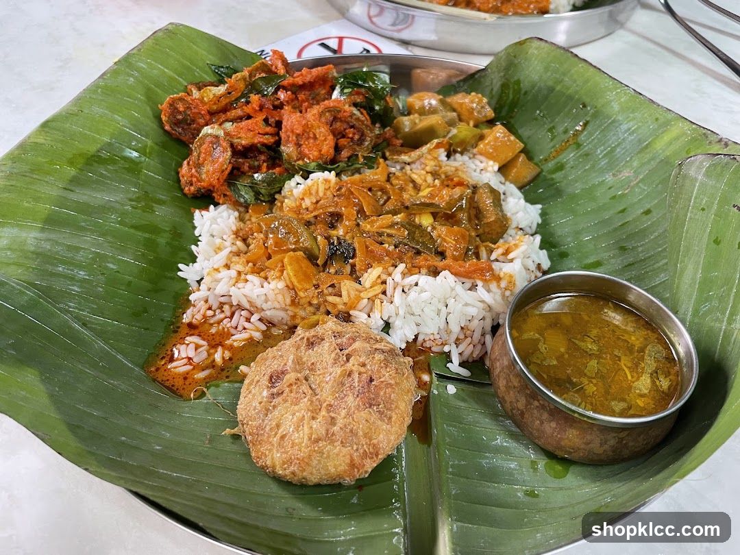 Indian Meal on Banana Leaf