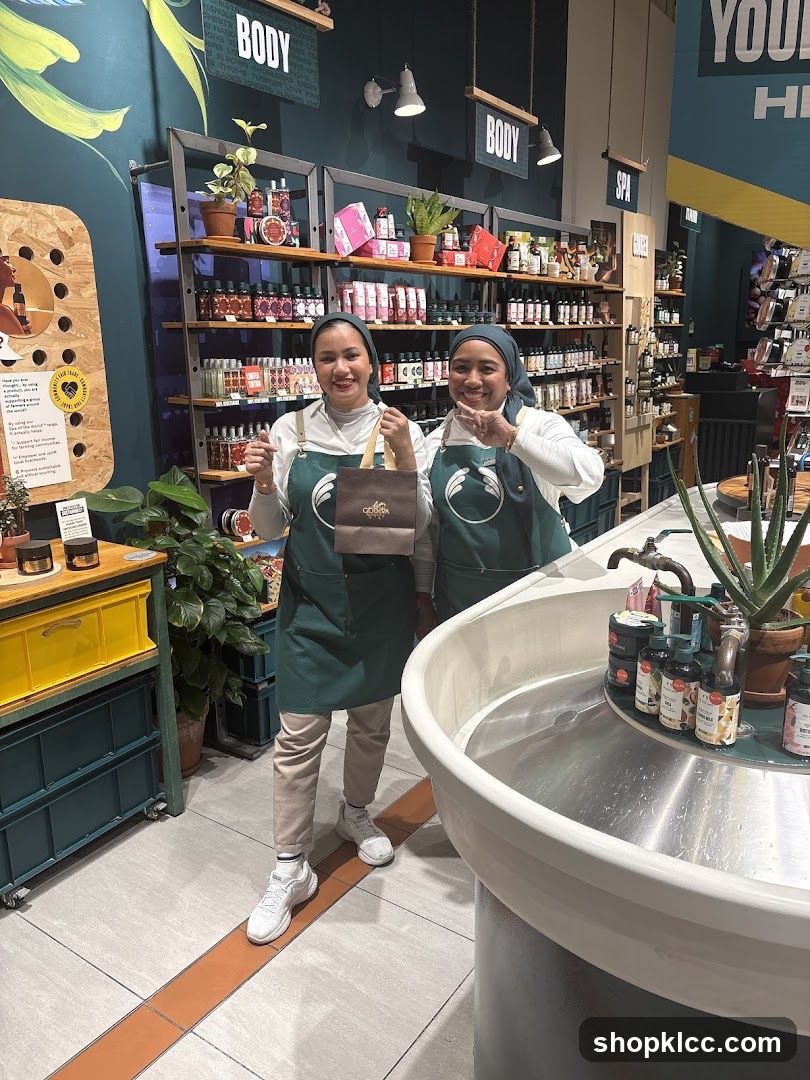 Two employees in a store