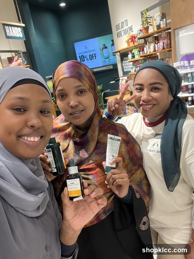 Three women in a store