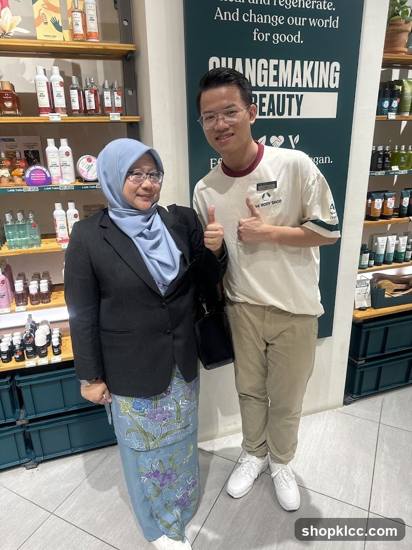 The Body Shop Staff and Customer