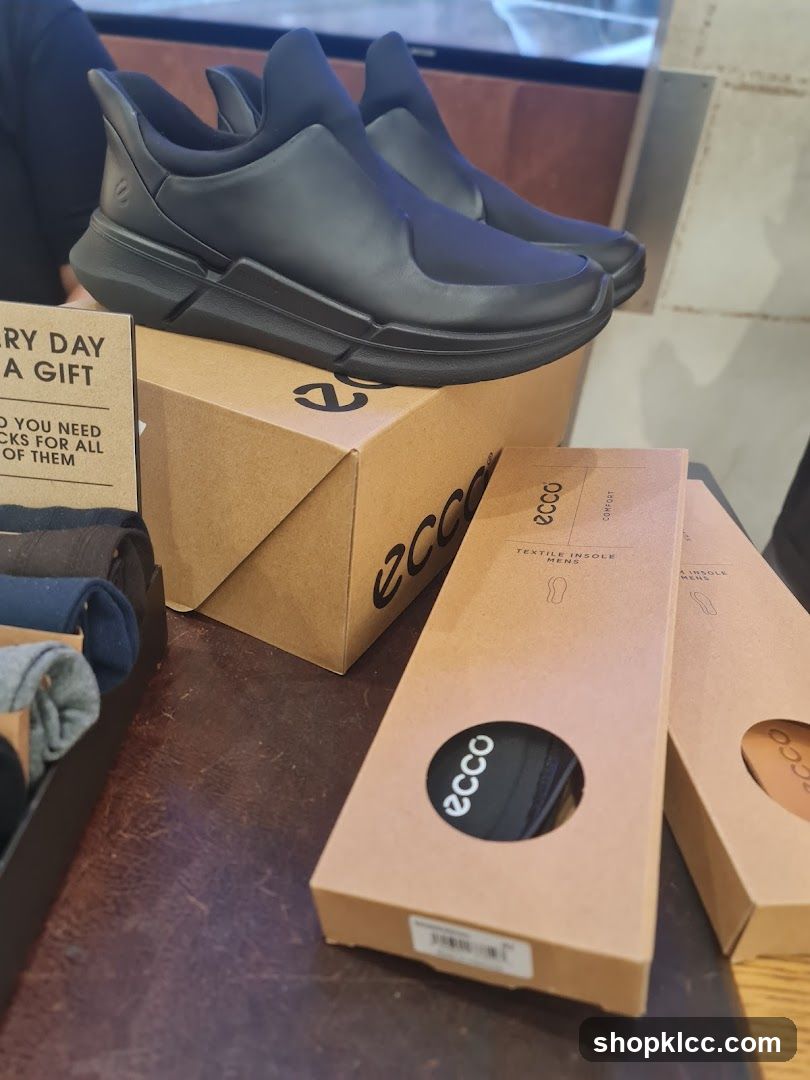 Ecco Shoes and Insoles Display