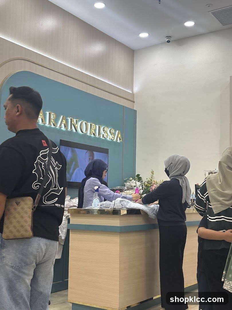Store Interior with Customers and Staff