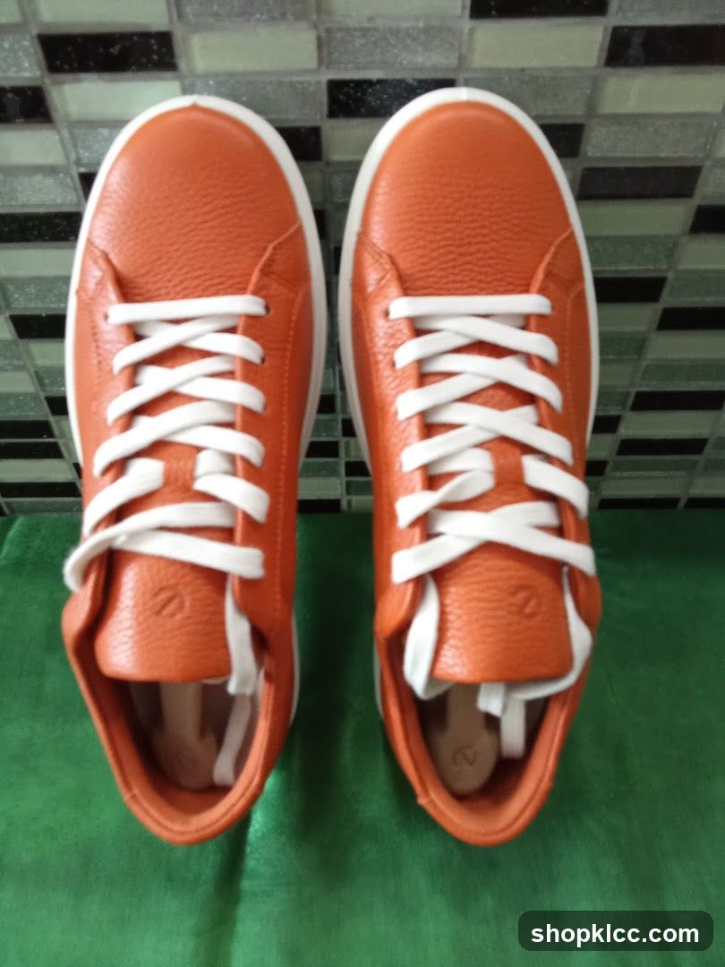 Orange Leather Sneakers