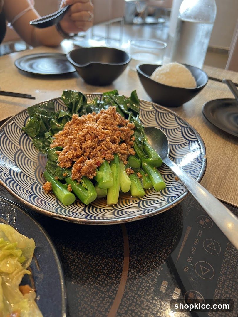 Chinese Greens with Minced Meat