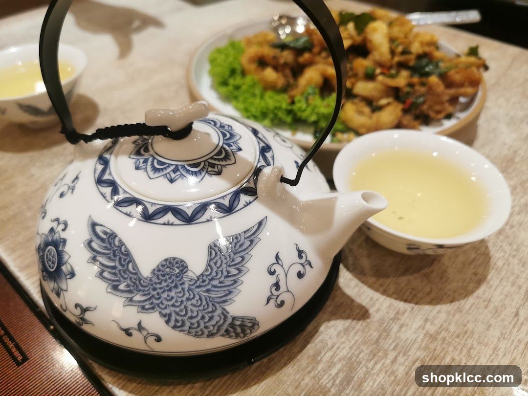 Tea Set and Fried Food