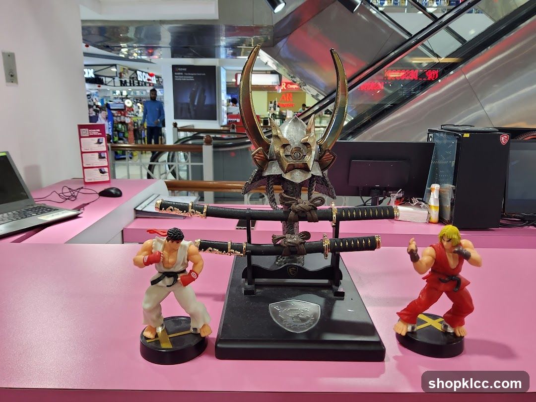 Samurai Helmet and Swords Display with Action Figures
