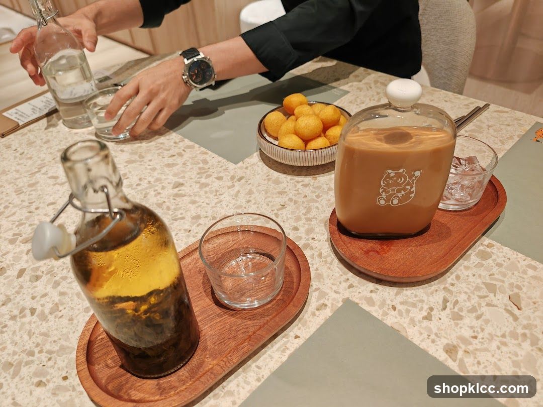 Table Setting with Drinks and Snacks