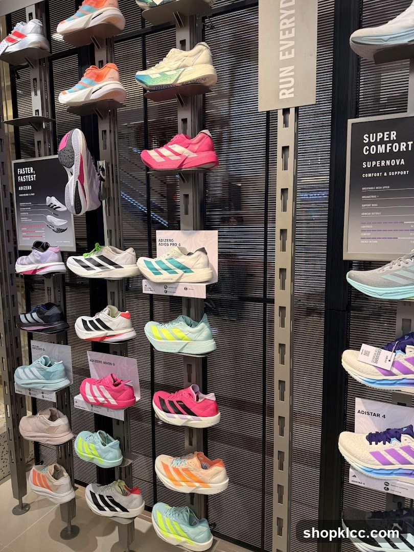 Adidas Running Shoes Display