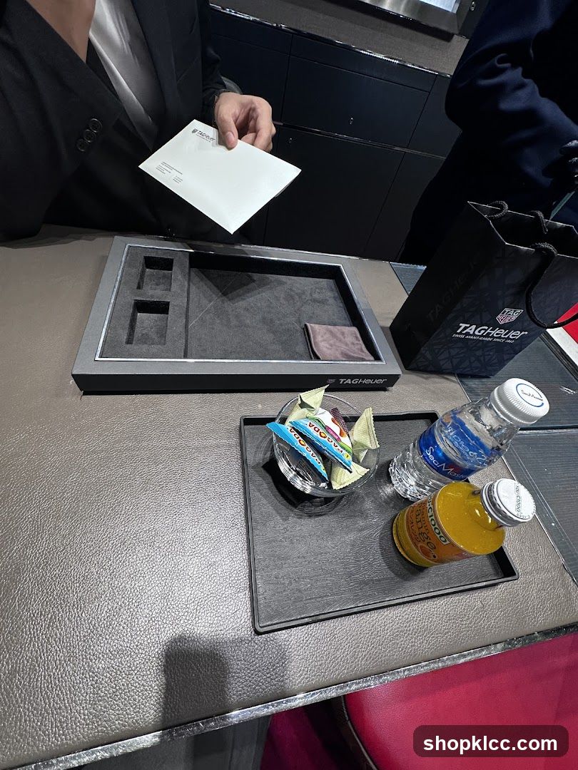 Watch display with refreshments
