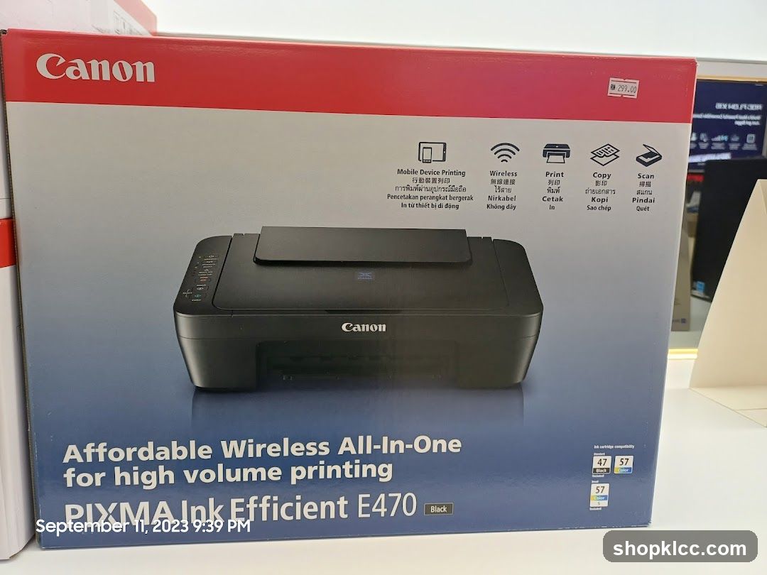 Canon PIXMA Ink Efficient E470 Printer Box