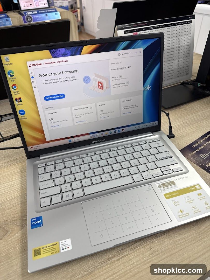 ASUS Vivobook Laptop with McAfee Security Software