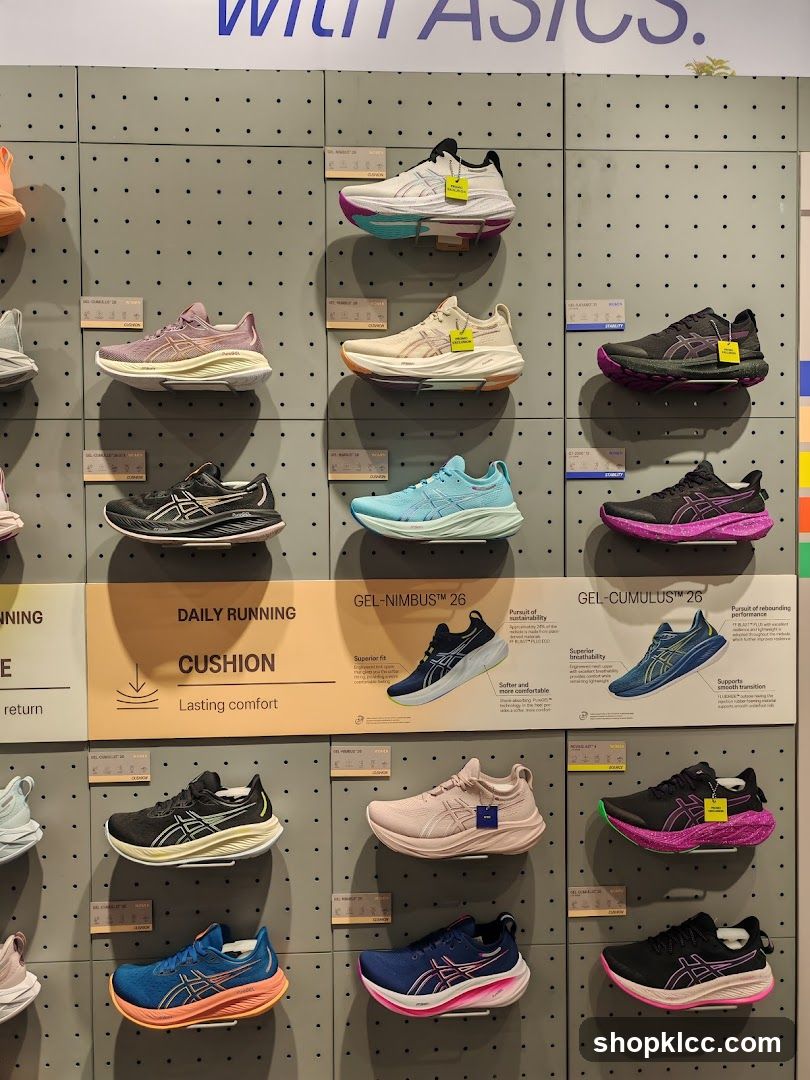 ASICS Running Shoes Display