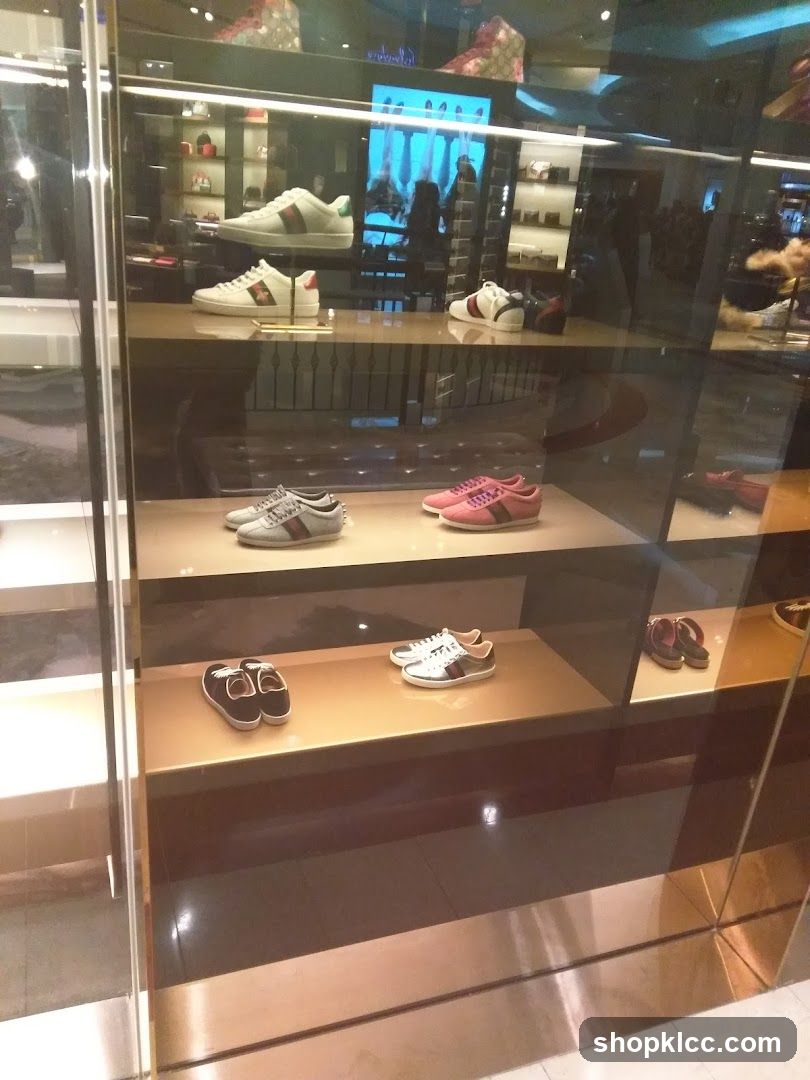 Display of Gucci sneakers