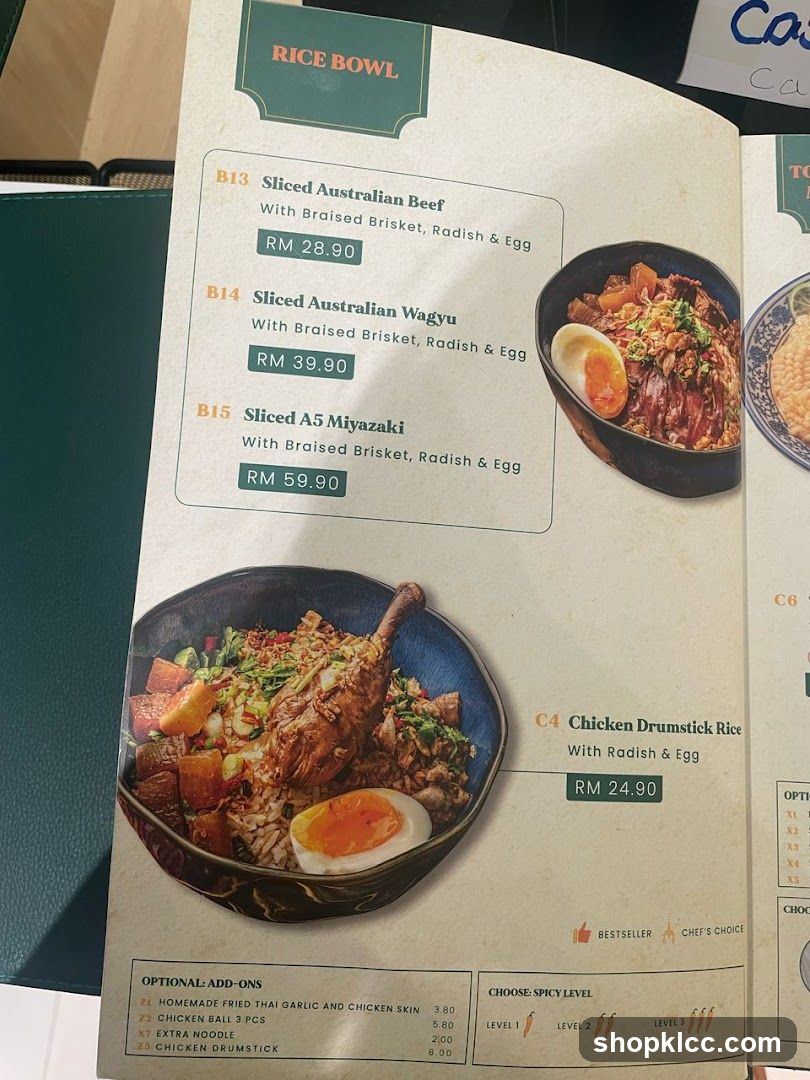Rice Bowl Menu