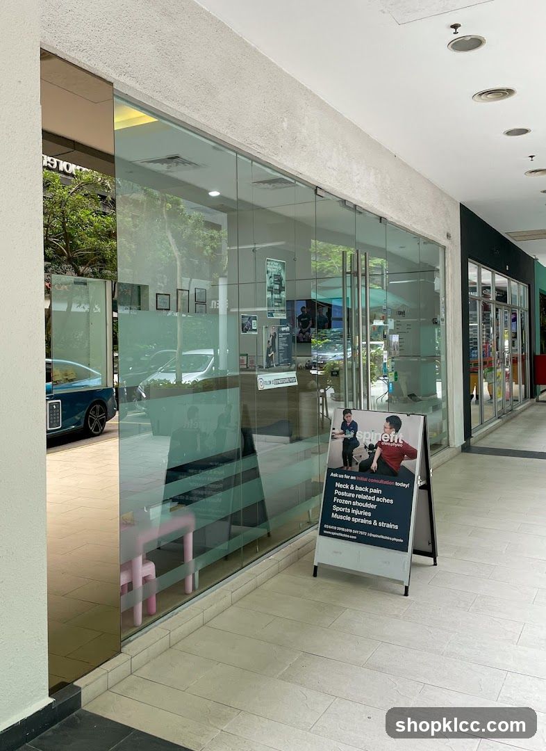 Physiotherapy Clinic Entrance with A-Frame Sign