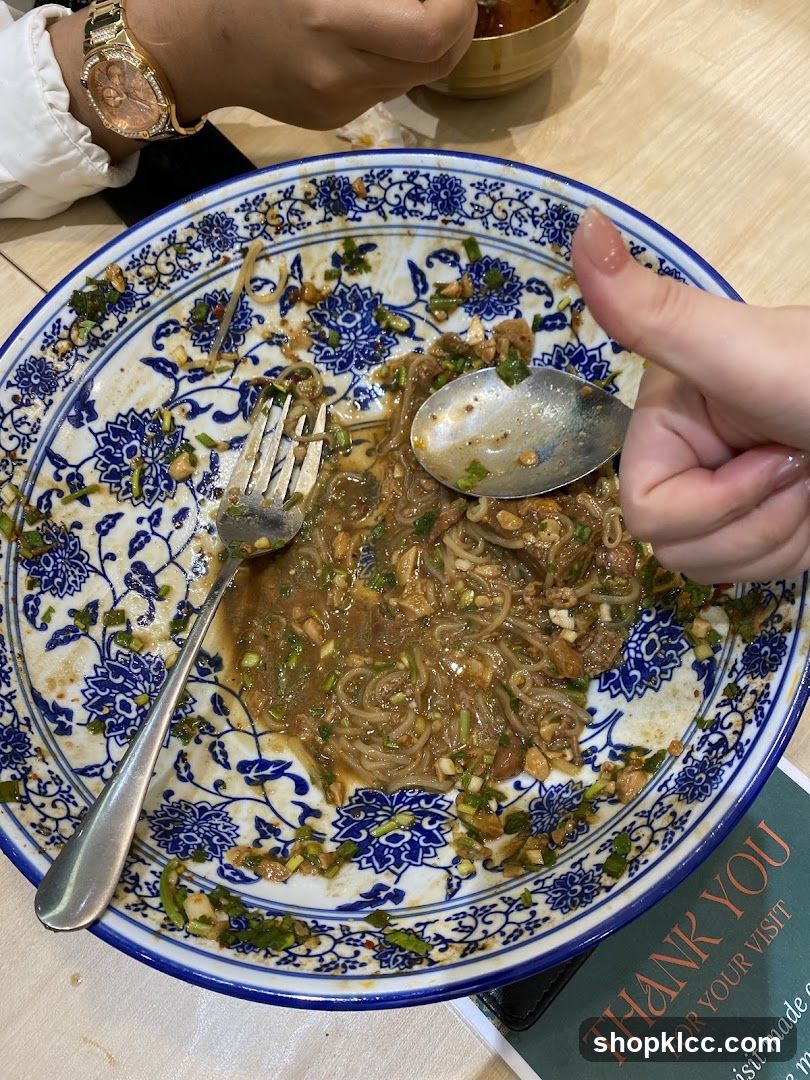 Partially Eaten Noodle Dish