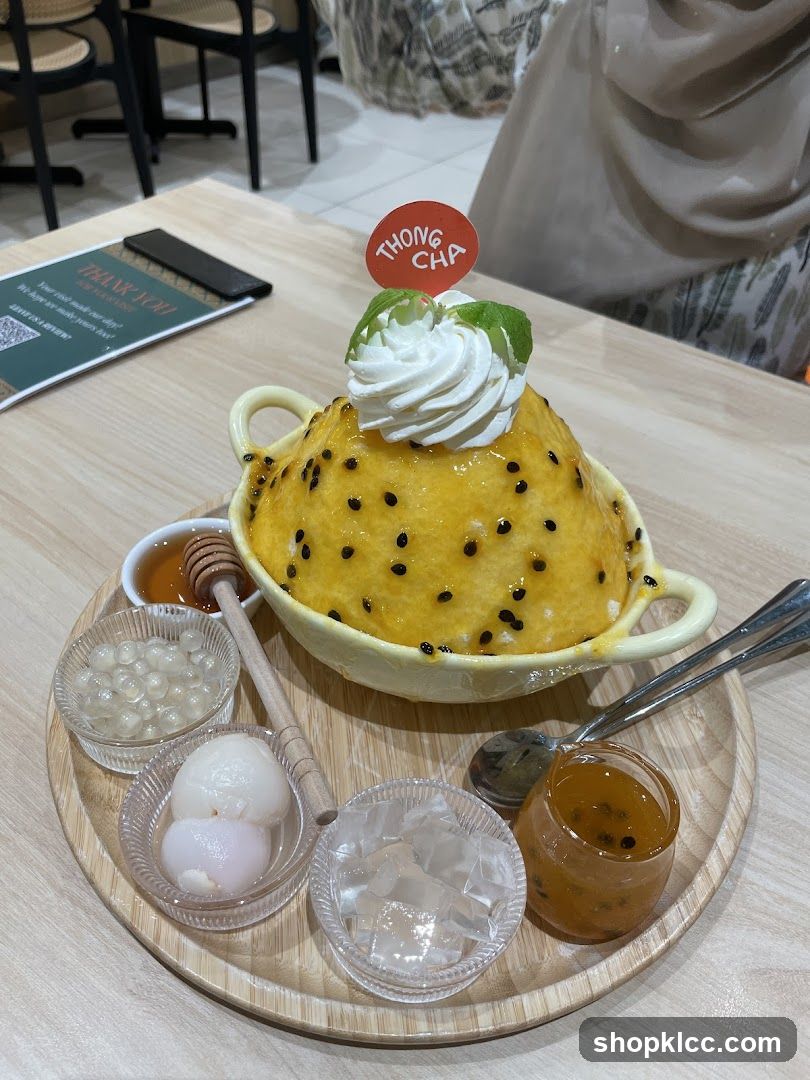 Dessert with Passion Fruit and Toppings