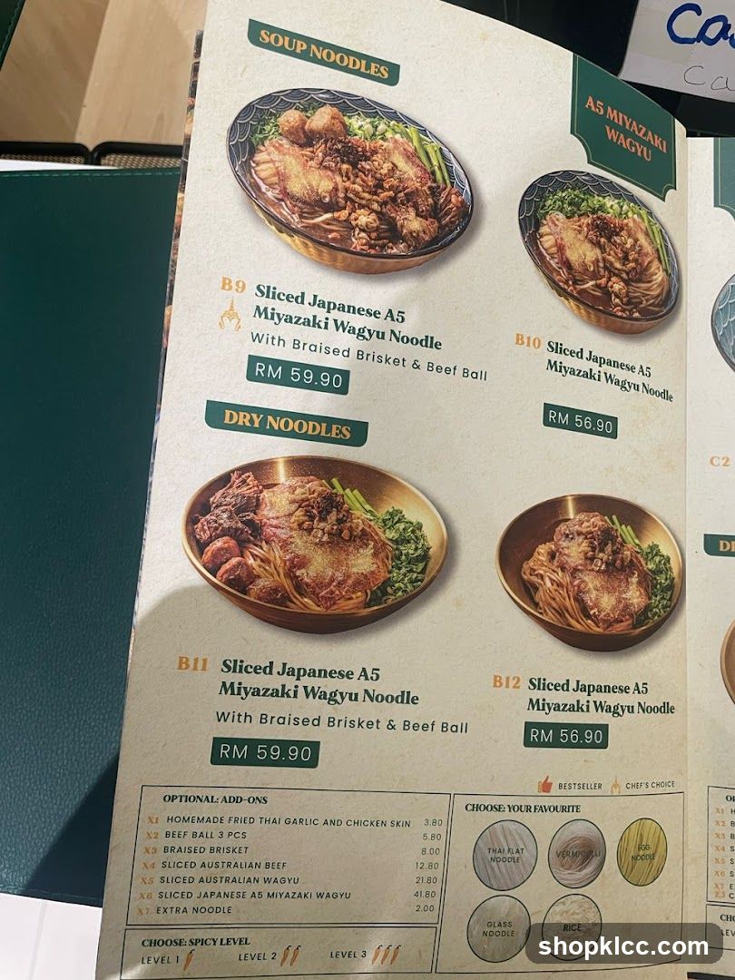 Noodle Menu